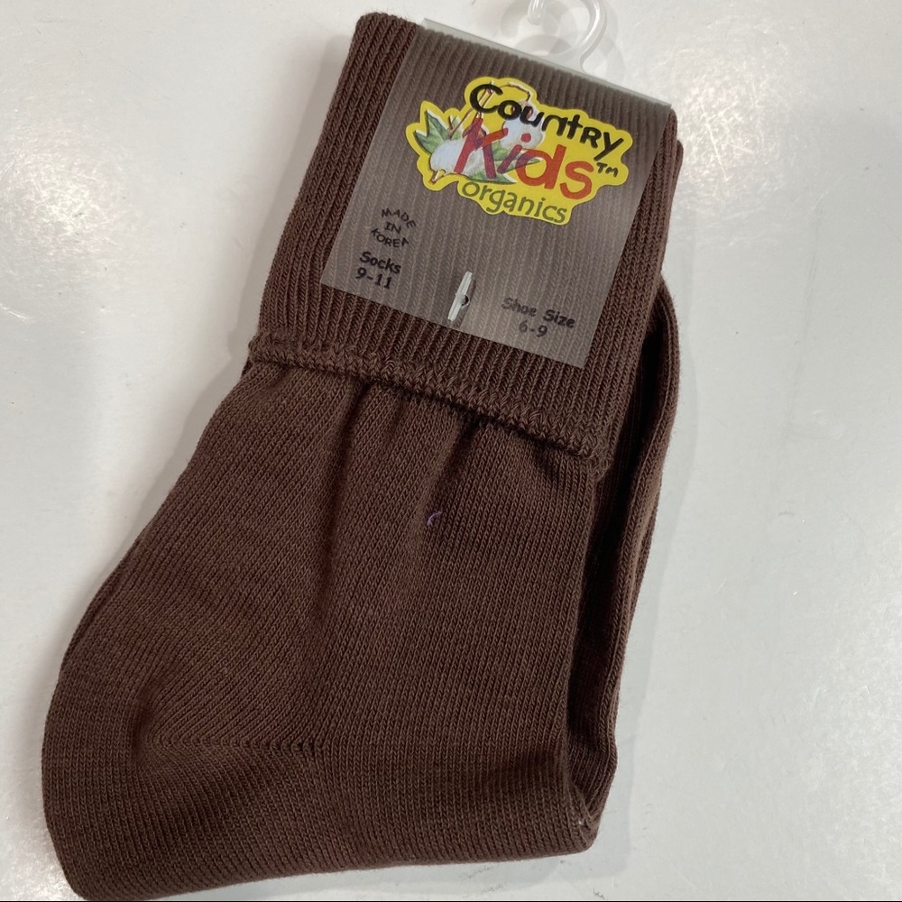 💲Country Kids 9-11 chocolate brown cotton socks
